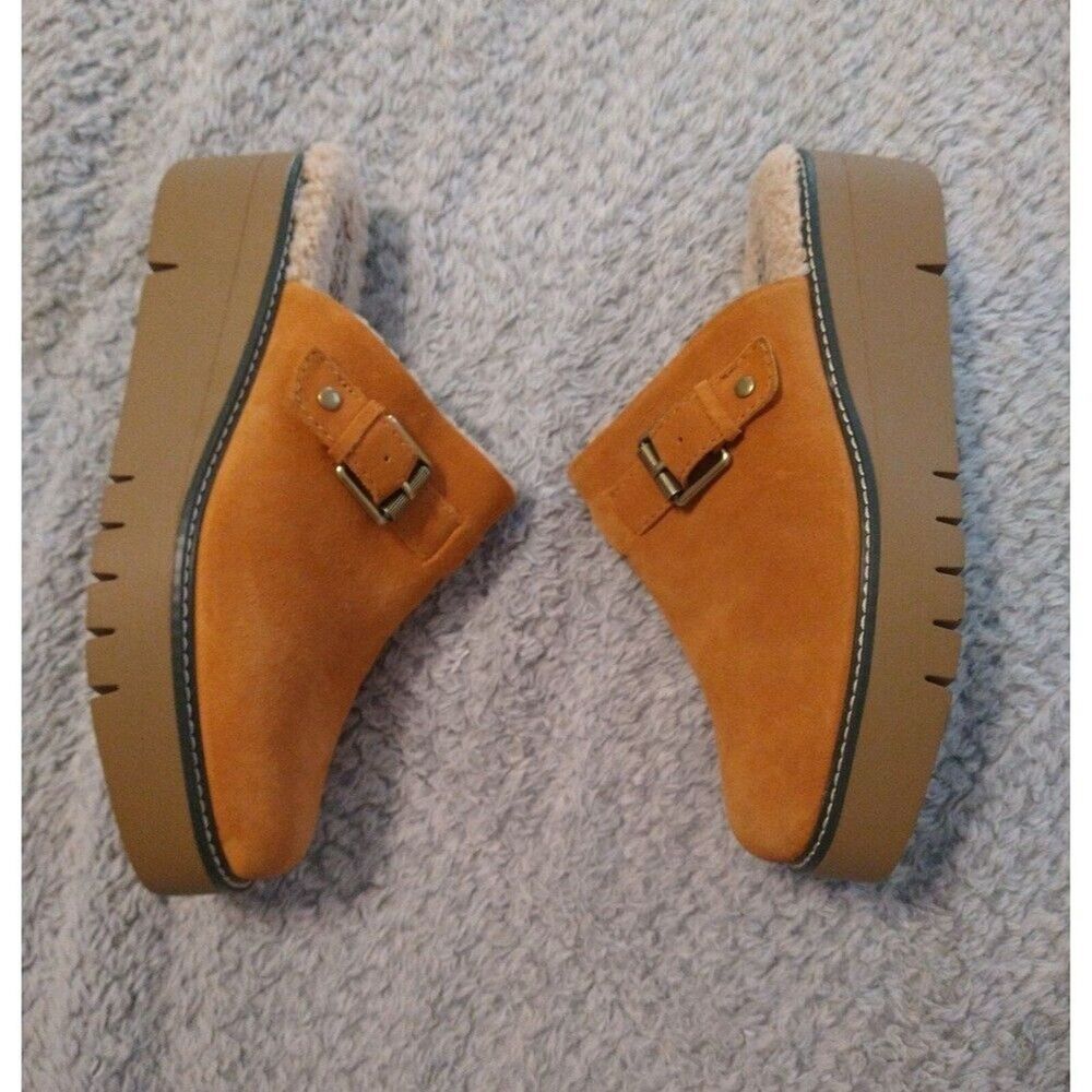 Naturalizer platform faux fur suede size 9 slides